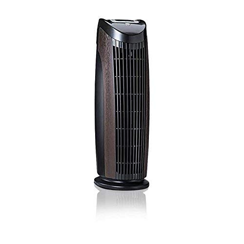Alen T500 Allergen-Reducing 22-Inch Tower Air Purifier with HEPA Filter for Pet & Diaper Odors, 500 SqFt; Black with Espresso Trim