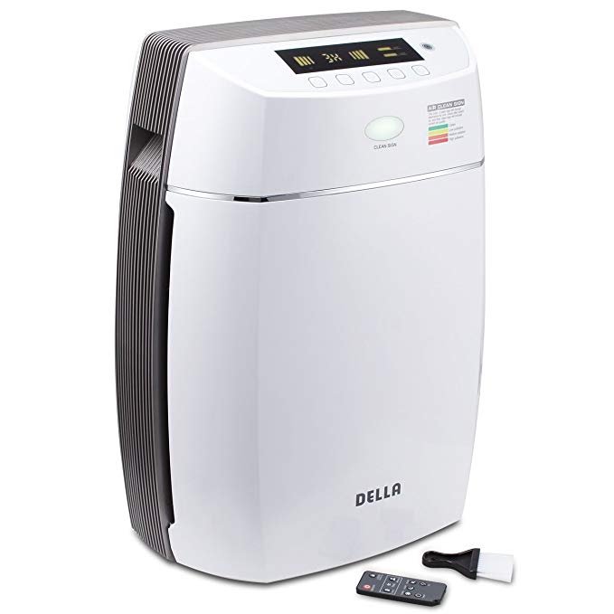 DELLA True HEPA Filter Air Purifier Ionic UV Cleaning System Allergen, Odor Reduction Plasma Technology
