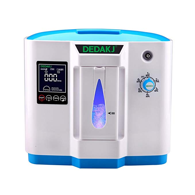 TTLIFE Top Grade Portable Household Oxygen Concentrator Generator 1L Oxygen Making Machine Air Purifier 90% High Purity 6L Flow AC 110V (Blue)