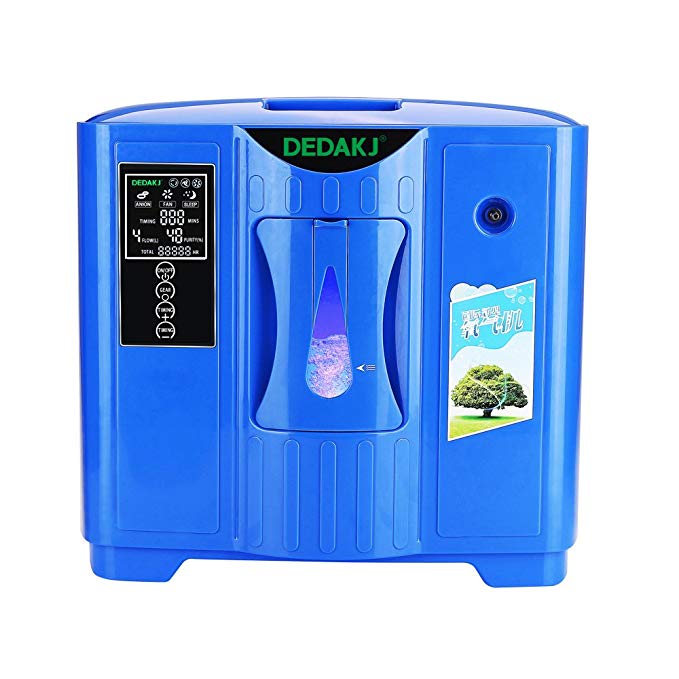 Air Purifier Easy To Carry Intelligent Touch Screen Oxygen Concentrator Generator 2-9L/min Machine 220V(Package With Transformer Converter) Without Battery-Deep Blue(Smart Edition)