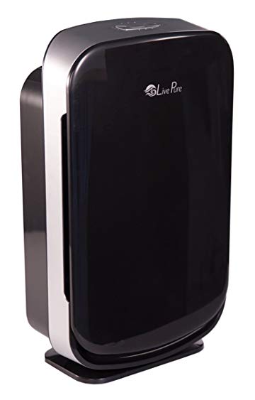 LivePure Aspen Whole Room Console Air Purifier for Large Areas, True HEPA Ozone Free Allergen Remover, Black