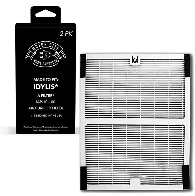 2-Pack PREMIUM Idylis A Hepa Air Purifier Filter comparable filters for IAP-10-100, IAP-10-150, AC-2119; Motor City Home Products Quality Replacement