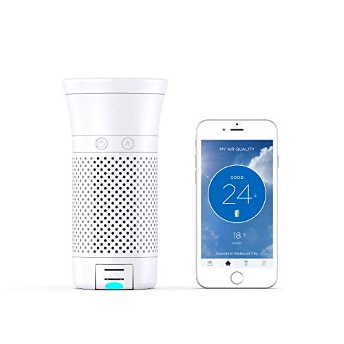Wynd Plus Bundle - Smart Portable Air Purifier with Detachable Air Quality Tracker and Free Kindle Book “What’s in Your Air?” (White Matte)