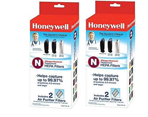 Honeywell True HEPA Replacement Filter N, 2 Packs of 2 Filters (4 filters total)