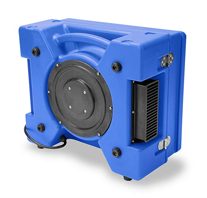 B-Air RA-650 1/3 HP 2.5 Amp HEPA Air Purifier Scrubber for Water Damage Restoration Negative Air Machine, Blue