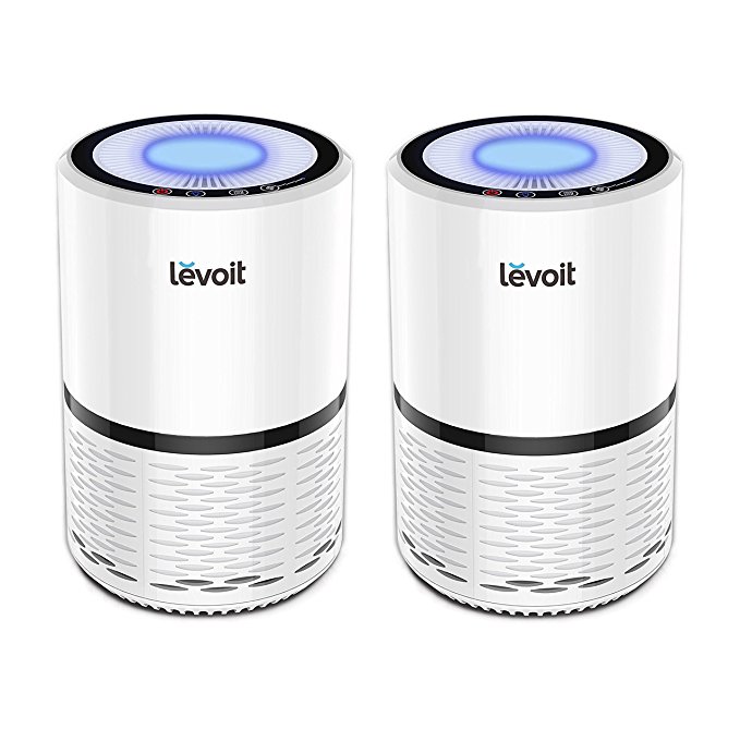 LEVOIT LV-H132 Air Purifier with True Hepa Filter, Odor Allergies Eliminator for Smokers, Smoke, Dust, Mold, Home and Pets, Air Cleaner with Night Light, US-120V, 2 Pack, 2-Year Warranty