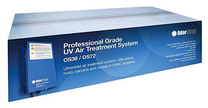 OdorStop UV Air Treatment System (OS72) - Professional Grade 72 watt Air Treatment System That Utilizes Ultraviolet Light to Kill Odors, Mold, Bacteria and Viruses in HVAC Systems