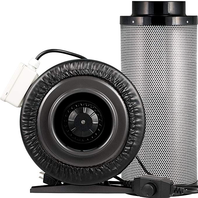 Yield Lab 6 Inch 440 CFM Charcoal Filter and Duct Fan Combo Kit