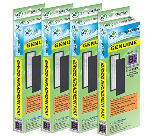 Germ Guardian Air Purifier Filter FLT4850PT GENUINE True HEPA with Pet Pure Treatment Replacement Filter B Pet for AC4300/AC4800/4900 Series GermGuardian Air Purifiers, 4-Pack