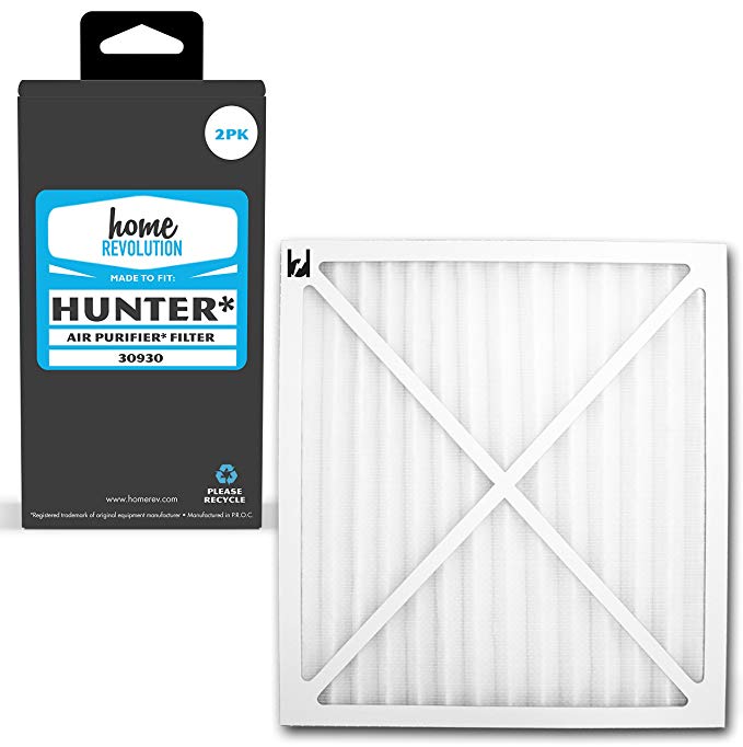 Home Revolution 2 Replacement HEPA Filters, Fits Hunter 30200, 30201, 30205, 30250, 30253, 30255, 30256, 30350, 30374, 30375, 30377, 30380, 30390, 37255 and 37375 Air Purifiers and Part 30930